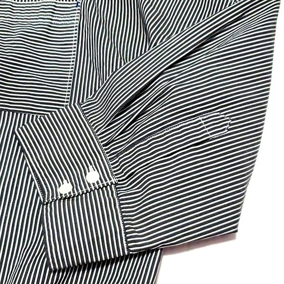 Tommy Bahama Boyfriend Navy & White Striped Oversized Button Down Tunic Shirt - Picture 10 of 12